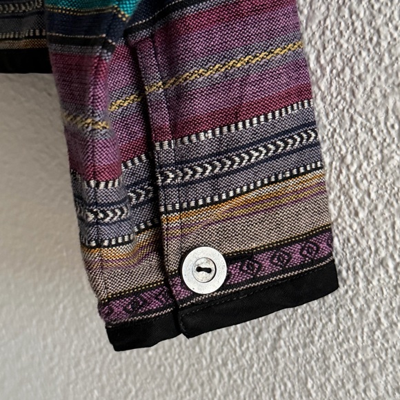 VTG LL Bean 90s Womens Small Multicolored Striped Woven Tapestry Crop Jacket‎ - Picture 5 of 7